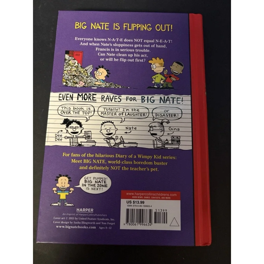 BIG NATE Book Lot of 5 by Lincoln Peirce – Funny Comic Series‎ – Scholastic Kids
